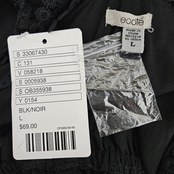 Ecote Anthropologie Shorts Romper Black Sleeveless V Neck One Piece Playsuit - Picture 6 of 8